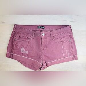Express Pink Distressed Shorts
